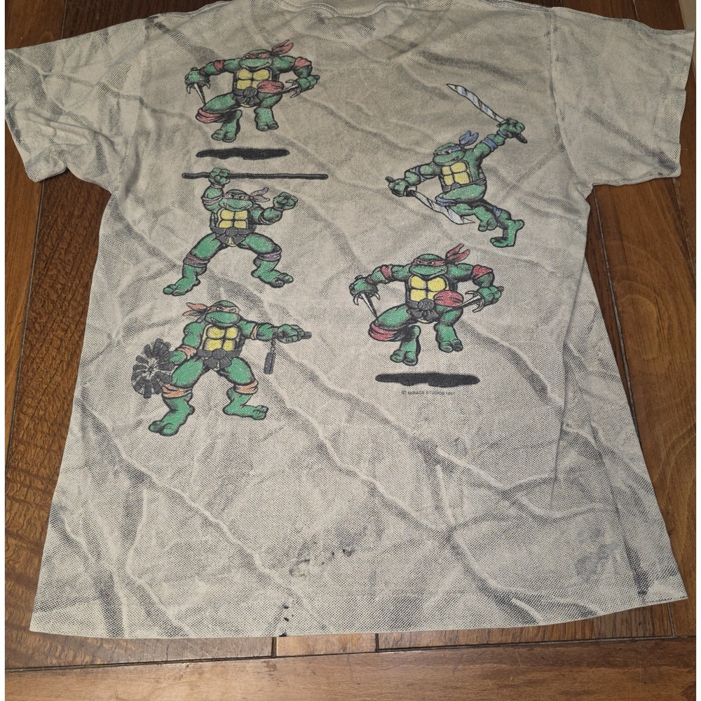 Vintage 1991' TMNT Teenage Mutant Ninja Turtles T-Shirt Rare Youth Large - Picture 3 of 11